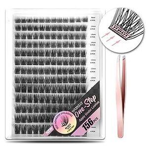 Self Adhesive Eyelashes, 156 Pcs Self Adhesive Eyelash Clusters, No Glue Needed,